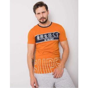 Pánske oranžové tričko Luca s potlačou vyobraziť
