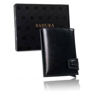 Čierna malá pánska kožená peňaženka BADURA vyobraziť
