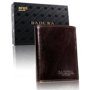 Tmavo hnedá pánska kožená peňaženka BADURA vyobraziť