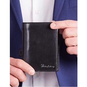 Čierna vertikálna kožená peňaženka pre mužov vyobraziť