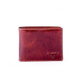 Hnedá peňaženka z pravej kože s reliéfom vyobraziť