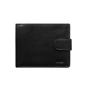 Pánska kožená peňaženka s chlopňou čierna vyobraziť