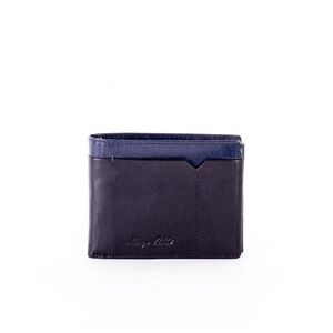 Čierna pánska peňaženka z mäkkej kože s modrou vložkou vyobraziť