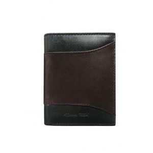 Hnedá kožená pánska peňaženka s čiernymi vložkami vyobraziť