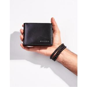 Otvorená pánska peňaženka z čiernej kože vyobraziť