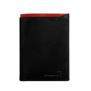 Čierna pánska kožená peňaženka s červeným lemovaním vyobraziť