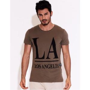 Olivové pánske tričko LOS ANGELES vyobraziť