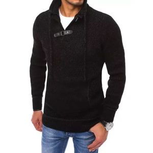 Pánsky zimný vzorovaný sveter POLO čierna vyobraziť