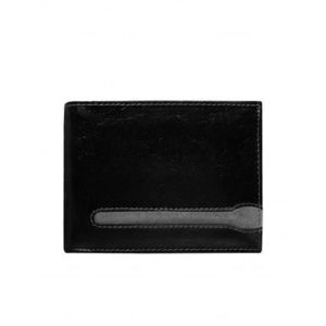 Čierna horizontálna pánska kožená peňaženka vyobraziť