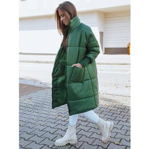 Dámska dlhá zimná bunda bez kapucne NADIA zelená vyobraziť