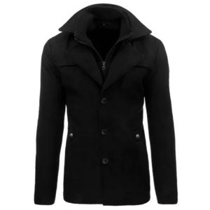 Pánsky zimný dvojradový kabát CITY čierna vyobraziť