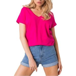 Ružové dámske tričko s výstrihom vyobraziť