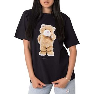 čierne dámske tričko s medvedíkom vyobraziť