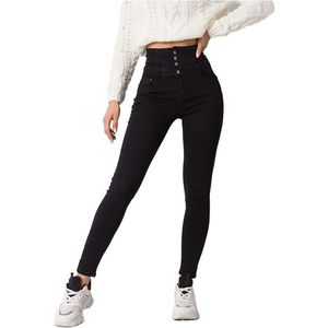 čierne dámske džínsy s vysokým pásom vyobraziť