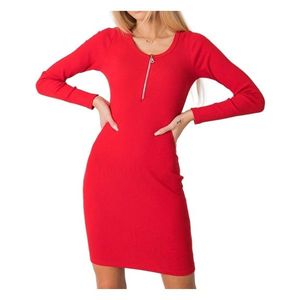červené priliehavé šaty so zipsom vyobraziť