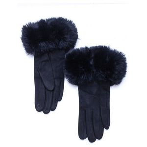čierne rukavice s kožušinkou vyobraziť