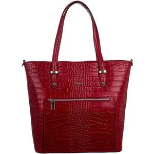 Rovicky červená kožená shopper kabelka vyobraziť