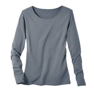 Tričko s dlhým rukávom, jednofarebné sivá 42/44 vyobraziť