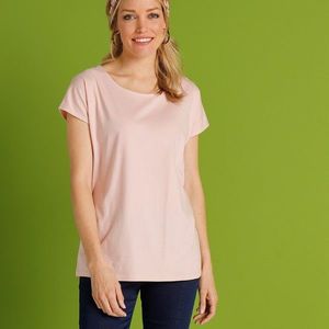 Ružové tričko s výstrihom do V - S vyobraziť