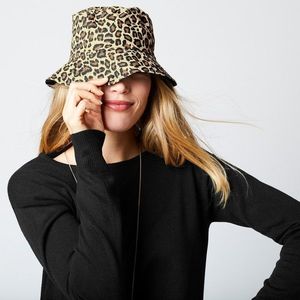 Obojstranný klobúk do dažďa leopardí vzor/čierna vyobraziť