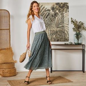 Dlhá rozšírená sukňa s minimalistickým d bronzová 42/44 vyobraziť