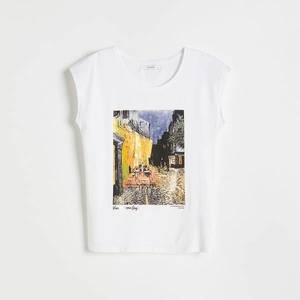 Reserved - Bavlnené tričko s potlačou - Biela vyobraziť