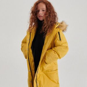 Reserved - Prešívaný plášť s kapucňou - Žltá vyobraziť