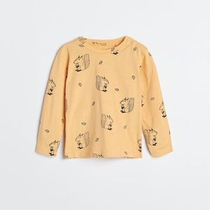 Reserved - Bavlnená košeľa s potlačou - Béžová vyobraziť