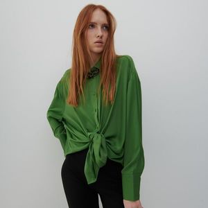 Reserved - Hladká košeľa - Zelená vyobraziť