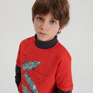Reserved - Bavlnené tričko s potlačou - Červená vyobraziť