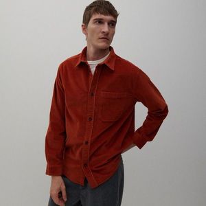 Reserved - Menčestrová bunda z recyklovanej bavlny - Červená vyobraziť