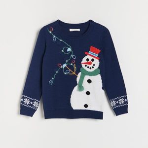 Reserved - Vianočný sveter so svetielkami - Tmavomodrá vyobraziť