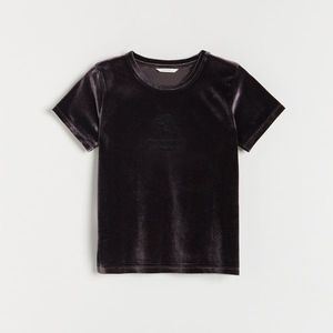 Reserved - Zamatové tričko s potlačou - Hnědá vyobraziť