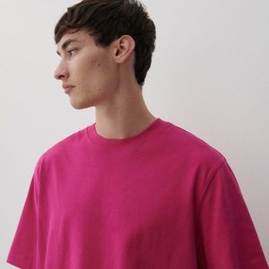 Reserved - Tričko z hrubej organickej bavlny UNISEX - Ružová vyobraziť