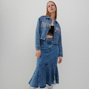Reserved - Džínsová sukňa - Modrá vyobraziť