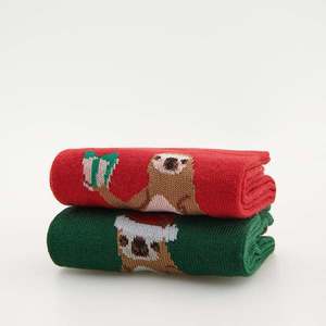 Reserved - Súprava 2 párov vianočných ponožiek - Khaki vyobraziť