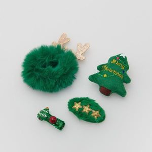 Reserved - Súprava doplnkov do vlasov s vianočným motívom - Zelená vyobraziť