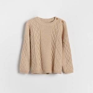Reserved - Melanžový sveter na gombíky - Krémová vyobraziť