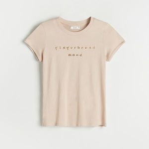Reserved - Bavlnené tričko - Béžová vyobraziť