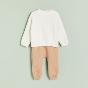 Reserved - Babies` blouse & trousers - Krémová vyobraziť