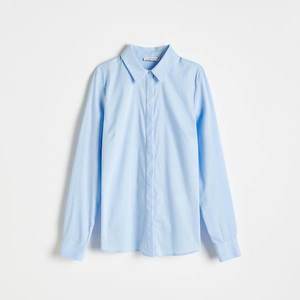 Reserved - Klasická bavlnená košeľa - Modrá vyobraziť