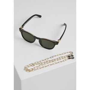 Urban Classics Sunglasses Italy with chain black/gold/gold - One Size vyobraziť