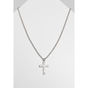 Urban Classics Diamond Cross Necklace silver - One Size vyobraziť