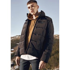 Urban Classics Hooded Puffer Jacket black - S vyobraziť