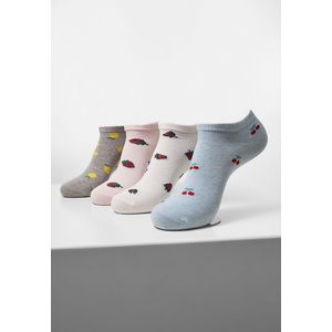 Recycled Yarn Fruit Invisible Socks 4-Pack grey+cream+lightblue+rose - 39-42 vyobraziť