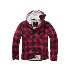 Urban Classics Brandit Lumberjacket hooded red/black - 3XL vyobraziť