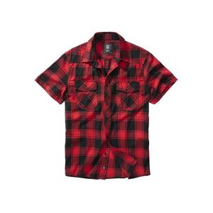 Urban Classics Brandit Checkshirt Halfsleeve red/black - 3XL vyobraziť