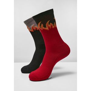 Mister Tee Long Flame Socks 2-Pack red/black - 43-46 vyobraziť
