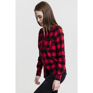 Urban Classics Ladies Turnup Checked Flanell Shirt blk/red - L vyobraziť