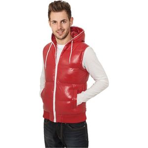 Urban Classics Hooded Bubble Vest red/wht - M vyobraziť